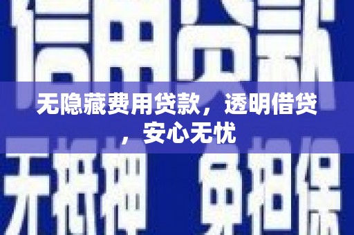 新巴尔虎左旗无隐藏费用贷款，透明借贷，安心无忧