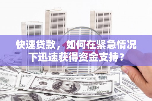 新巴尔虎左旗快速贷款，如何在紧急情况下迅速获得资金支持？