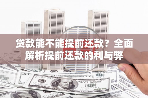 新巴尔虎左旗贷款能不能提前还款？全面解析提前还款的利与弊