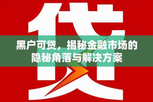 新巴尔虎左旗黑户可贷，揭秘金融市场的隐秘角落与解决方案