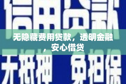 新巴尔虎左旗无隐藏费用贷款，透明金融，安心借贷