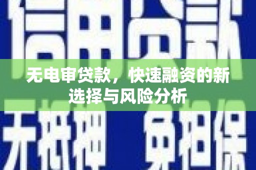 新巴尔虎左旗无电审贷款，快速融资的新选择与风险分析