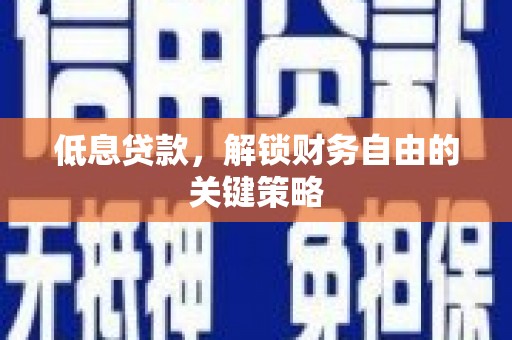 新巴尔虎左旗低息贷款，解锁财务自由的关键策略