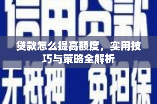 新巴尔虎左旗贷款怎么提高额度，实用技巧与策略全解析