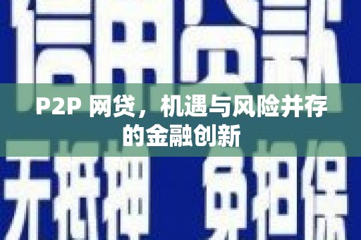 新巴尔虎左旗P2P 网贷，机遇与风险并存的金融创新